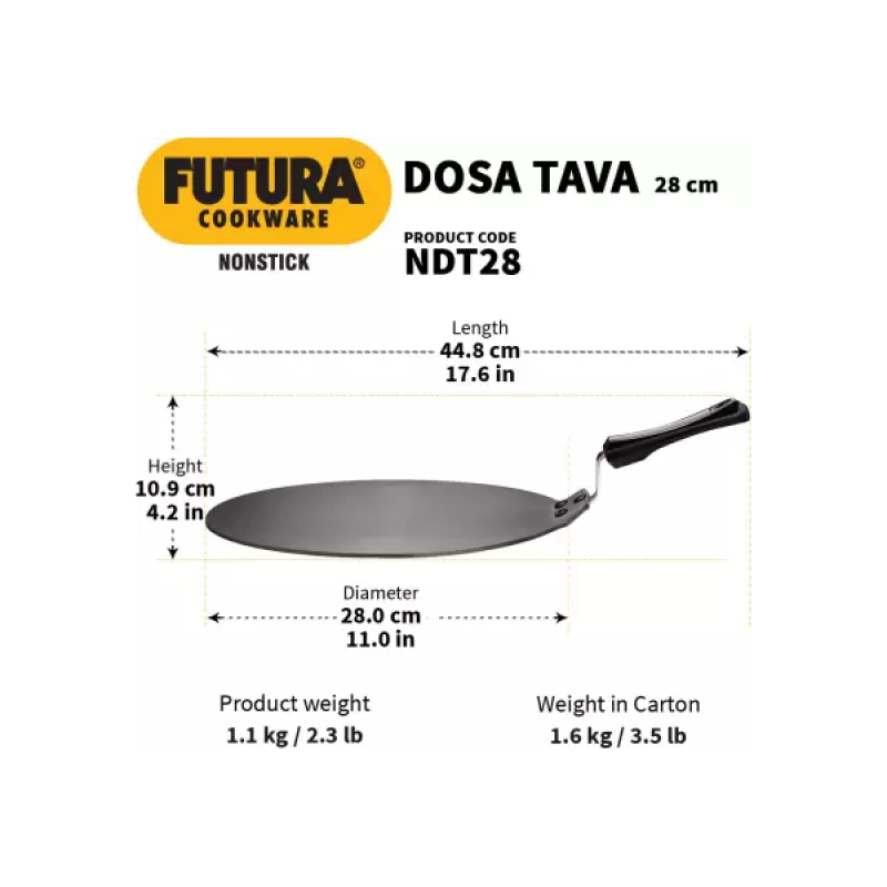 Hawkins NDT28 Non Stick Dosa Tawa | 28 cm Hawkins NDT28 Non Stick Dosa Tawa | 28 cm