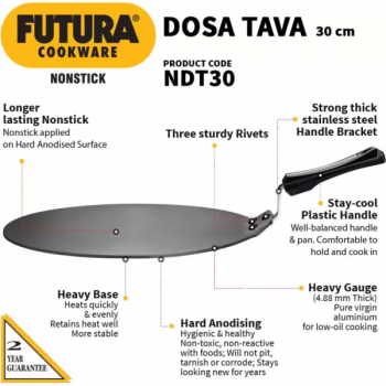 Hawkins Non Stick Dosa Tawa | NDT30 | 30 cm diameter
