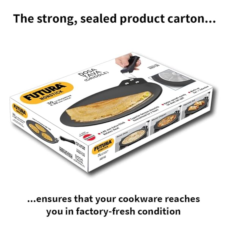 Hawkins Futura Non Stick Dosa Tawa | Induction Dosa Tawa | 30 cm | 4.88 mm | INDT30 Hawkins Futura Non Stick Dosa Tawa | Induction Dosa Tawa | 30 cm | 4.88 mm | INDT30