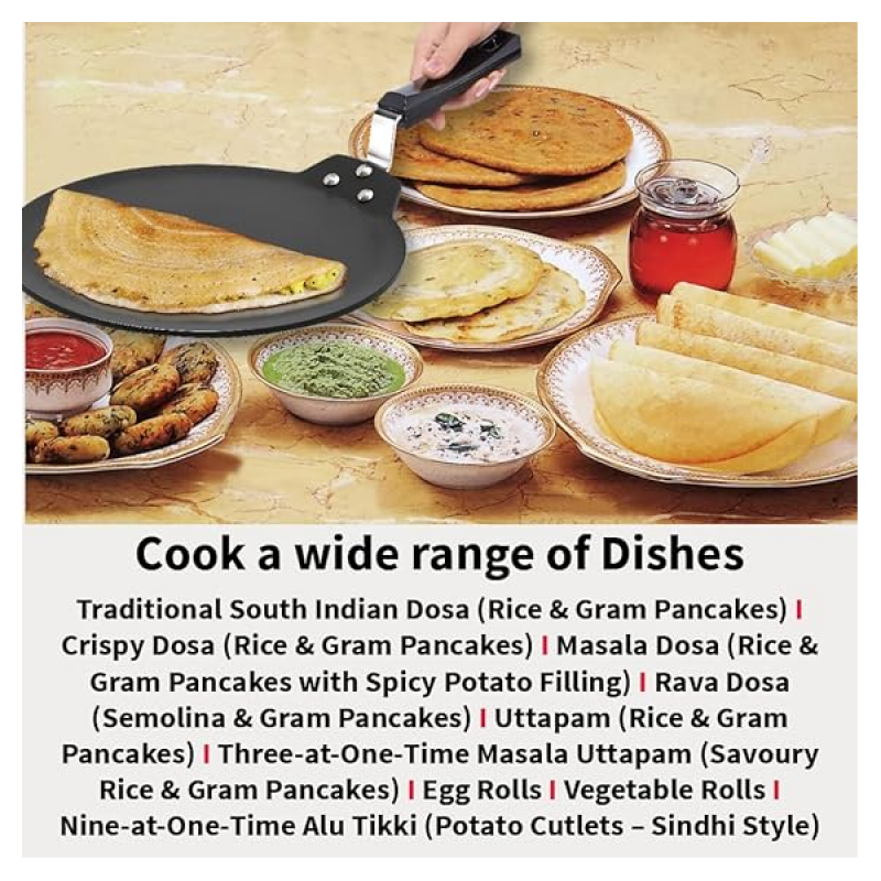Hawkins Futura Non Stick Dosa Tawa | Induction Dosa Tawa | 30 cm | 4.88 mm | INDT30 Hawkins Futura Non Stick Dosa Tawa | Induction Dosa Tawa | 30 cm | 4.88 mm | INDT30