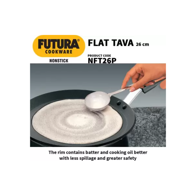 Hawkins Futura Nonstick Flat Tava | 26 cm | 4.88 mm | Black | NFT26P Hawkins Futura Nonstick Flat Tava | 26 cm | 4.88 mm | Black | NFT26P