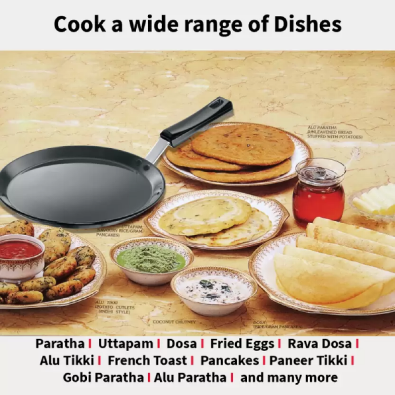 Hawkins Non Stick Flat Tawa | NFT30P | 30 cm | Plastic Handle Hawkins Non Stick Flat Tawa | NFT30P | 30 cm | Plastic Handle