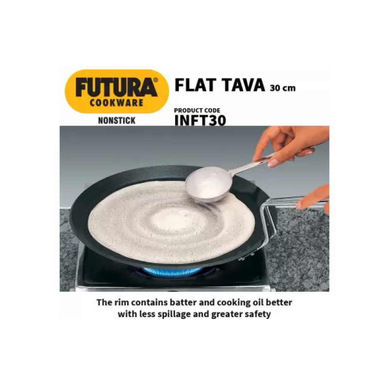 Hawkins Non Stick Flat Tawa | 30 cm | 4.88 mm | INFT30 Hawkins Non Stick Flat Tawa | 30 cm | 4.88 mm | INFT30