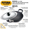 Hawkins Futura Nonstick Kadhai | 2.5 L | 26 cm | SS lid | Black Hawkins Futura Nonstick Kadhai | 2.5 L | 26 cm | SS lid | Black