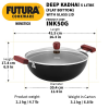 Hawkins Futura Deep Kadhai | Non Stick Kadai with Glass Lid | Flat Bottom Induction Kadhai | 5 L | INK50G Hawkins Futura Deep Kadhai | Non Stick Kadai with Glass Lid | Flat Bottom Induction Kadhai | 5 L | INK50G