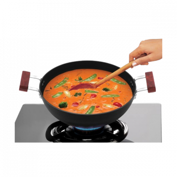 Hawkins Futura Deep Kadhai | Non Stick Kadai with Glass Lid | Flat Bottom Induction Kadhai | 5 L | INK50G