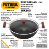Hawkins Futura Deep Kadhai | Non Stick Kadai with Glass Lid | Flat Bottom Induction Kadhai | 5 L | INK50G Hawkins Futura Deep Kadhai | Non Stick Kadai with Glass Lid | Flat Bottom Induction Kadhai | 5 L | INK50G