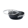 Prestige Durastone Hard Anodised 6 Layer Non Stick Kadai with Glass Lid | Black
