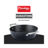 Prestige Durastone Hard Anodised 6 Layer Non Stick Kadai with Glass Lid | Black