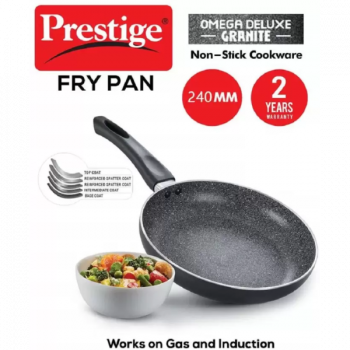 Prestige omega deluxe granite fry pan  | 240mm | Induction Bottom Non-Stick Coated Cookware Set  | Aluminium
