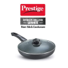 Prestige Aluminium Omega Deluxe Granite Fry Pan with Lid | 28 cm | Black