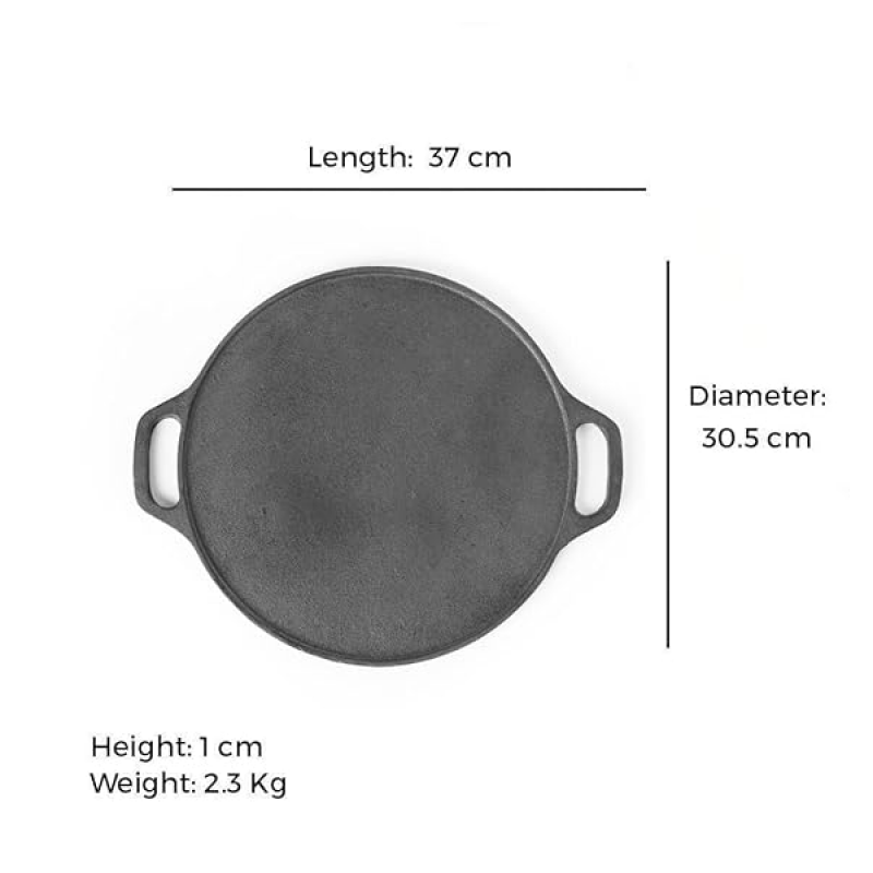 The Indus Valley Cast Iron Double Handle Tawa | 12 Inch The Indus Valley Cast Iron Double Handle Tawa | 12 Inch