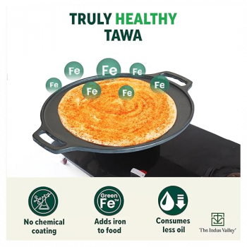 The Indus Valley Cast Iron Double Handle Tawa | 12 Inch The Indus Valley Cast Iron Double Handle Tawa | 12 Inch