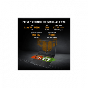 ASUS TUF Gaming A15 Laptop | AMD Ryzen 7 7435HS | 16GB | 512GB | 4GB Graphics NVIDIA GeForce RTX 3050 | Graphite Black | FA566NCR-HN075W