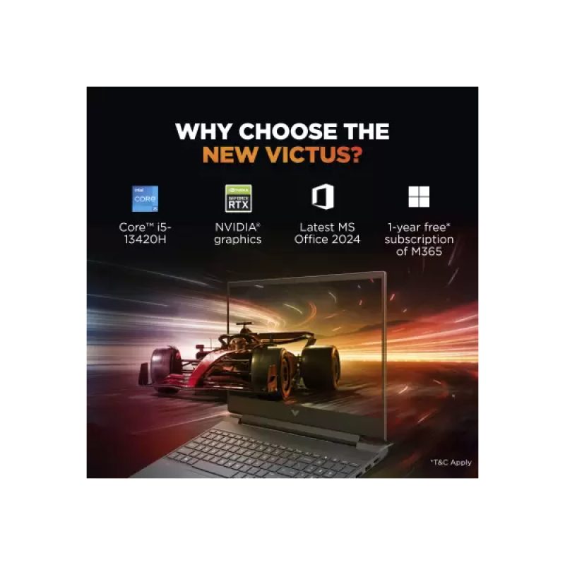 HP Victus Gaming Laptop | Intel Core i5 13th Gen 13420H | 16 GB | 512 GB SSD | 6 GB Graphics NVIDIA GeForce RTX 3050 | Mica Silver | 15-fa2700TX HP Victus Gaming Laptop | Intel Core i5 13th Gen 13420H | 16 GB | 512 GB SSD | 6 GB Graphics NVIDIA GeForce RTX 3050 | Mica Silver | 15-fa2700TX