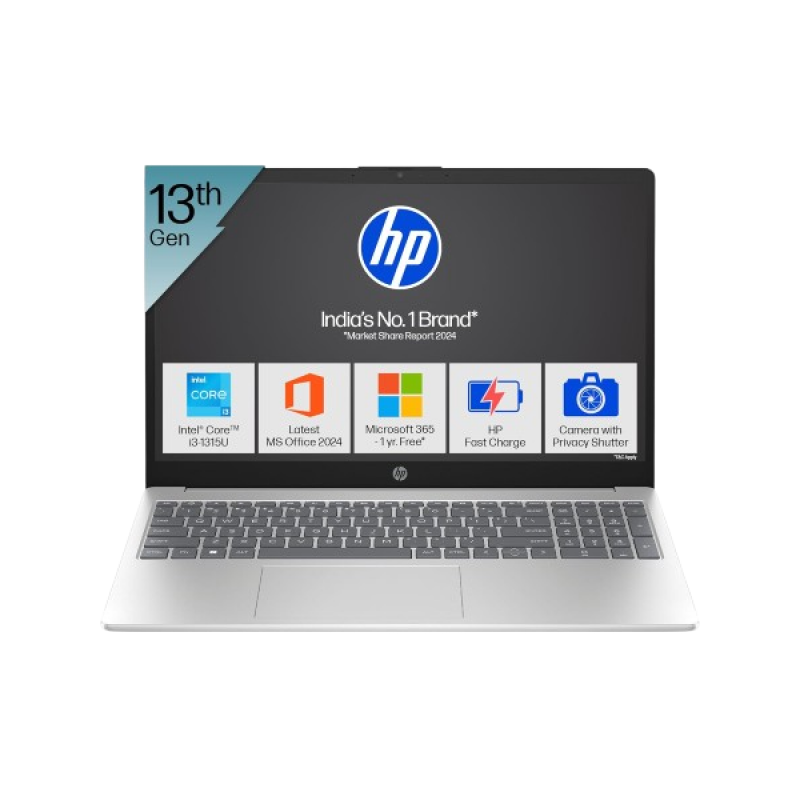 HP 15 Laptop | Intel Core i3 13th Gen 1315U | 8GB | 512GB SSD | Natural Silver | 15-FD0465TU HP 15 Laptop | Intel Core i3 13th Gen 1315U | 8GB | 512GB SSD | Natural Silver | 15-FD0465TU
