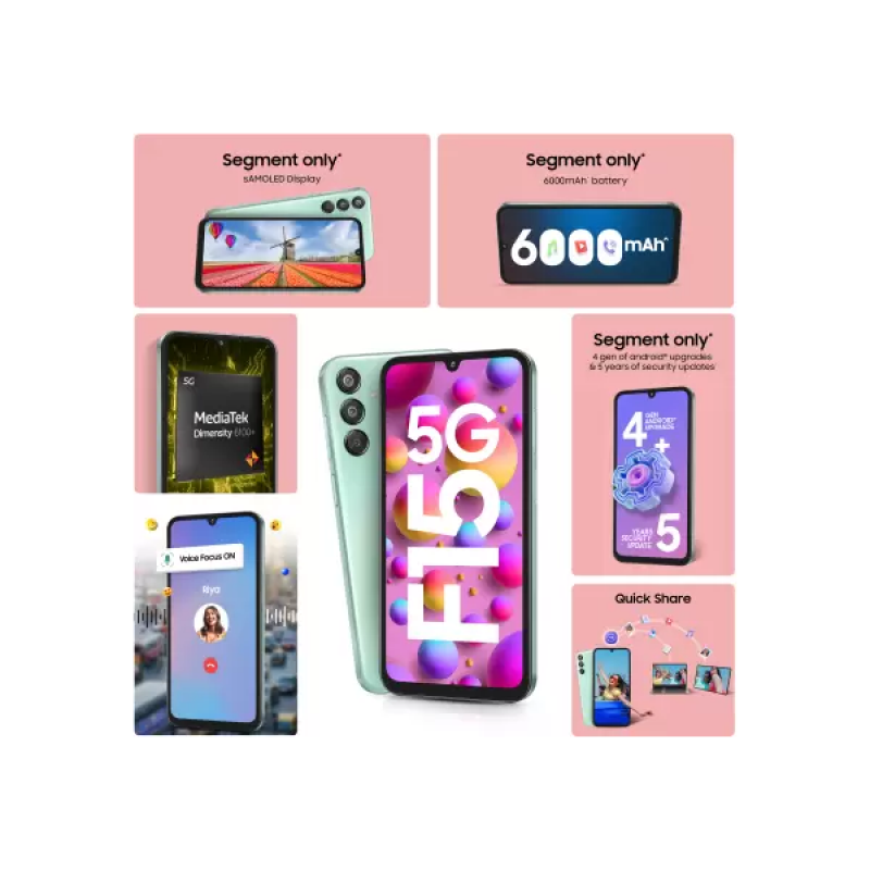Samsung Galaxy F15 5G | 6 GB RAM | 128 GB | Groovy Violet Samsung Galaxy F15 5G | 6 GB RAM | 128 GB | Groovy Violet