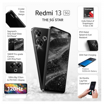 Redmi 13 5G | 6 GB | 128 GB | Black Diamond Redmi 13 5G | 6 GB | 128 GB | Black Diamond