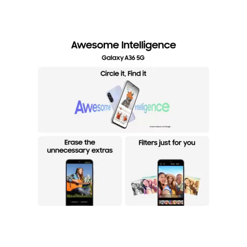Samsung Galaxy A36 5G | 8 GB | 128 GB | Awesome Lavender Samsung Galaxy A36 5G | 8 GB | 128 GB | Awesome Lavender