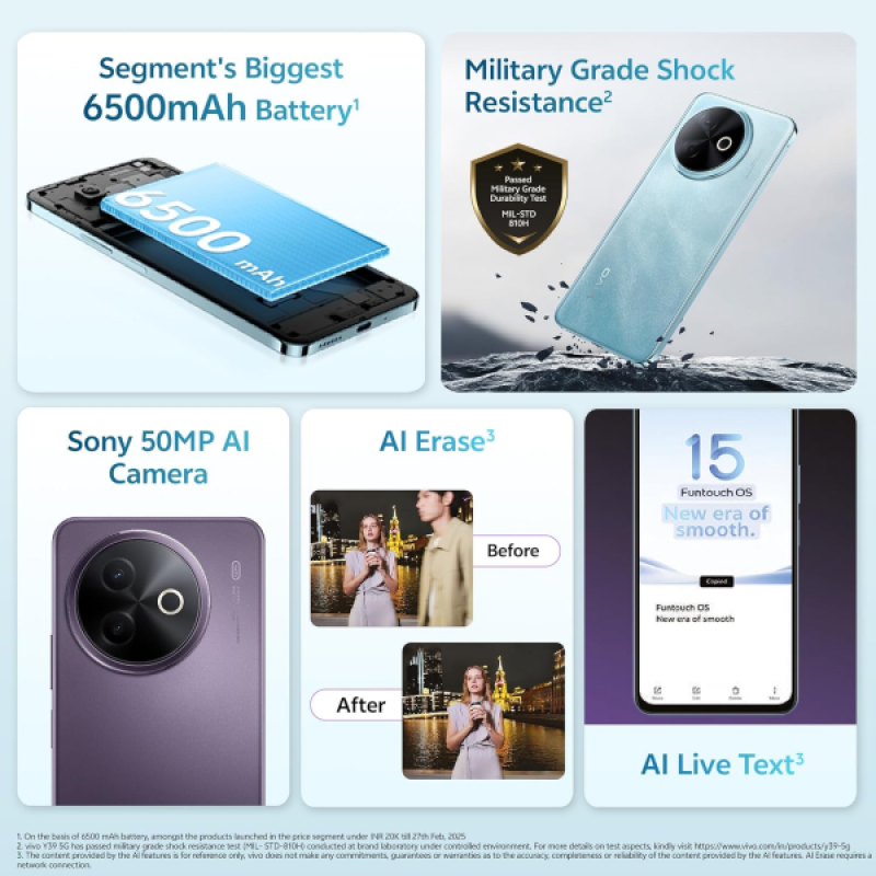 Vivo Y39 5G | 8 GB | 128 GB | Lotus Purple Vivo Y39 5G | 8 GB | 128 GB | Lotus Purple
