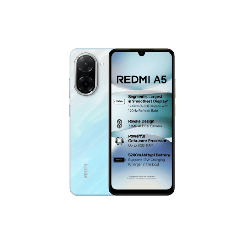 Redmi A5 4G | 3GB | 64GB | Pondicherry Blue Redmi A5 4G | 3GB | 64GB | Pondicherry Blue