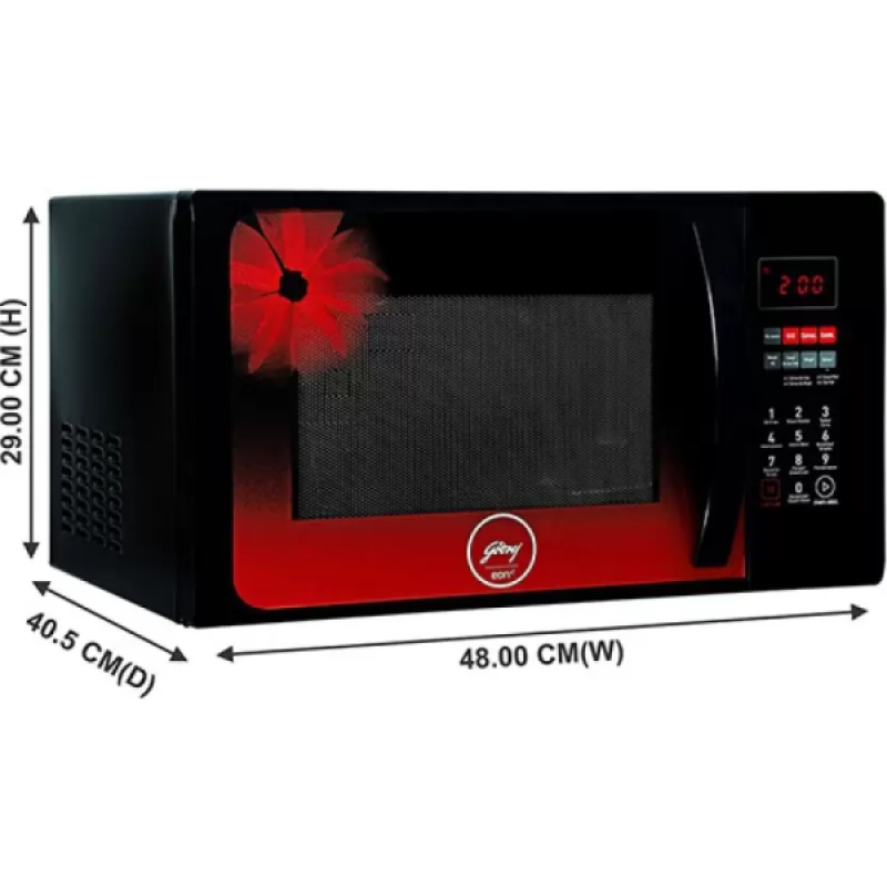 Godrej Convection Microwave Oven | 23 L | Red Daisy, Black | GME 723 CF3 PM Godrej Convection Microwave Oven | 23 L | Red Daisy, Black | GME 723 CF3 PM