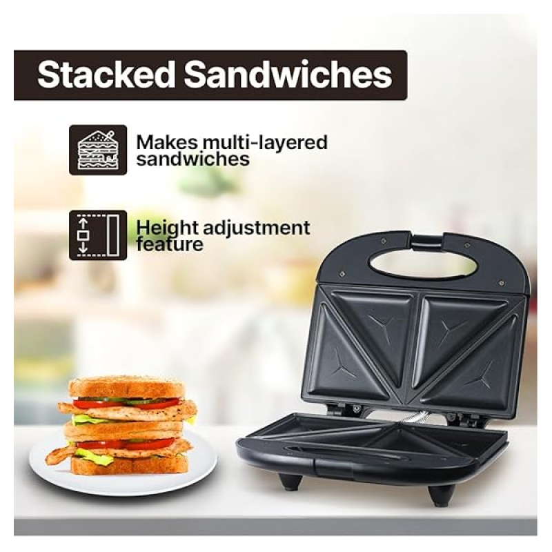 Prestige Sandwich Maker Fixed Plates | Black | PSMFB 41468 Prestige Sandwich Maker Fixed Plates | Black | PSMFB 41468