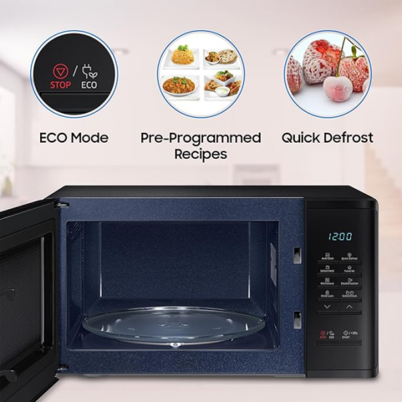 Samsung Solo Microwave Oven | 23 L | Auto Cook Programs | Deodorization Ceramic Enamel Cavity | Black | MS23A3513AK/TL Samsung Solo Microwave Oven | 23 L | Auto Cook Programs | Deodorization Ceramic Enamel Cavity | Black | MS23A3513AK/TL