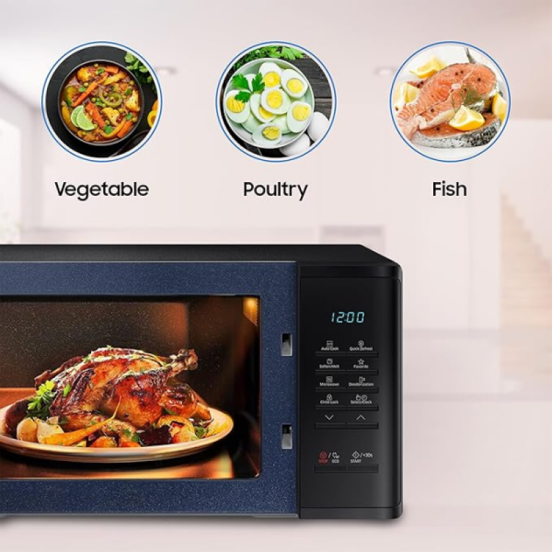 Samsung Solo Microwave Oven | 23 L | Auto Cook Programs | Deodorization Ceramic Enamel Cavity | Black | MS23A3513AK/TL Samsung Solo Microwave Oven | 23 L | Auto Cook Programs | Deodorization Ceramic Enamel Cavity | Black | MS23A3513AK/TL