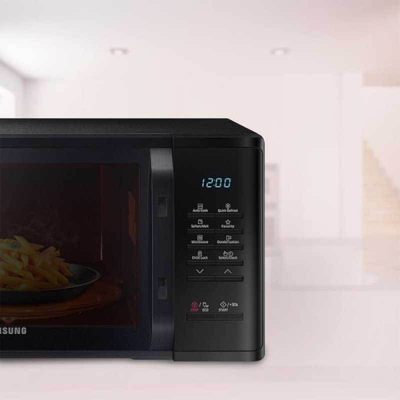 Samsung Solo Microwave Oven | 23 L | Auto Cook Programs | Deodorization Ceramic Enamel Cavity | Black | MS23A3513AK/TL Samsung Solo Microwave Oven | 23 L | Auto Cook Programs | Deodorization Ceramic Enamel Cavity | Black | MS23A3513AK/TL