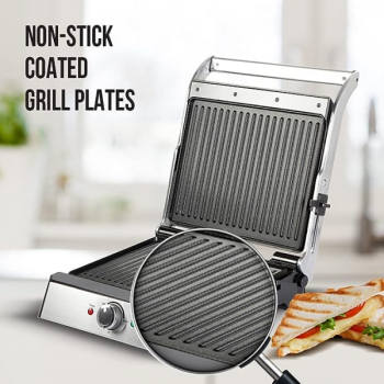 Havells  Toastino 4 Slice Grill & Bbq With Timer Sandwich Toaster | Non Stick Coated Grill Plates | Black