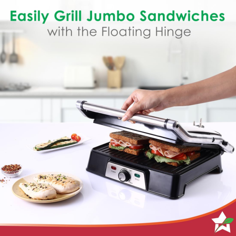 Wonderchef Sanjeev Kapoor Tandoor Professional Sandwich Maker | 2000 W | Black And Silver | WC SKT Wonderchef Sanjeev Kapoor Tandoor Professional Sandwich Maker | 2000 W | Black And Silver | WC SKT