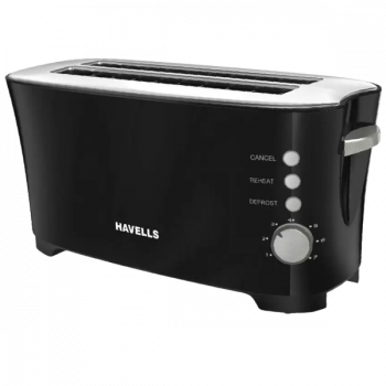 HAVELLS Feasto Pop Up Toaster | 4 Slice | 1350 W | Black