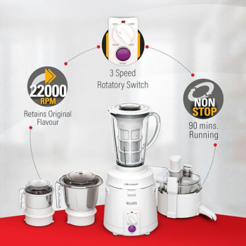 Sujata MULTIMIX Juicer Mixer Grinder | 900 W | 3 Jars | White Sujata MULTIMIX Juicer Mixer Grinder | 900 W | 3 Jars | White