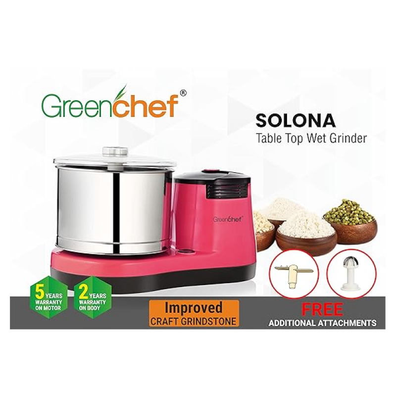 Greenchef Table Top Wet Grinder Turbojet | 2 L Greenchef Table Top Wet Grinder Turbojet | 2 L