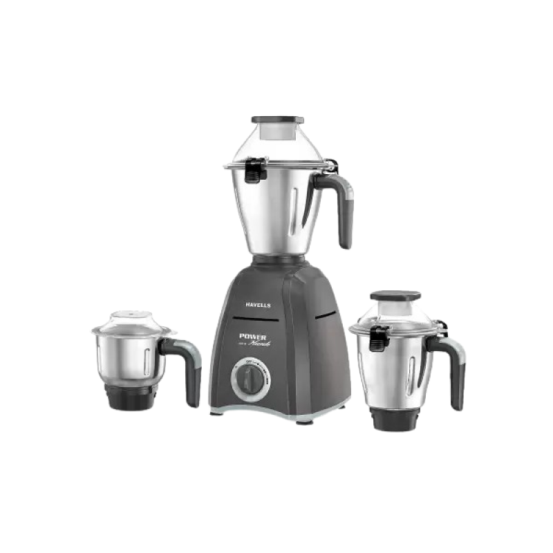 HAVELLS Power Hunk 800 W Mixer Grinder | 3 Jars | Grey HAVELLS Power Hunk 800 W Mixer Grinder | 3 Jars | Grey