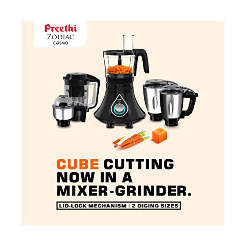 Preethi Zodiac Cosmo MG 236 750 Juicer Mixer Grinder | 5 Jars | Black Preethi Zodiac Cosmo MG 236 750 Juicer Mixer Grinder | 5 Jars | Black