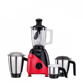 Preethi Peppy Plus MG 246 Mixer Grinder | 750 W | 4 Jars | Black, Red