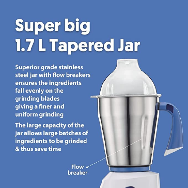 Preethi Blue Leaf Gold Mixer Grinder | 3 Jars | 750 W | White | MG 150 Preethi Blue Leaf Gold Mixer Grinder | 3 Jars | 750 W | White | MG 150