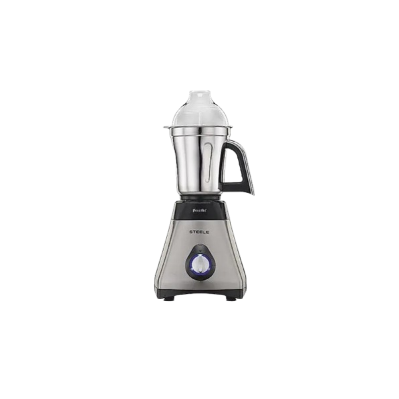 Preethi Steele Mixer Grinder | MG 206 | 3 Jars | 110 V | 550 W | Silver & Black Preethi Steele Mixer Grinder | MG 206 | 3 Jars | 110 V | 550 W | Silver & Black