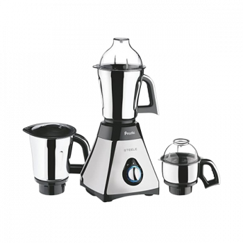 Preethi Steele Mixer Grinder | MG 206 | 3 Jars | 110 V | 550 W | Silver & Black