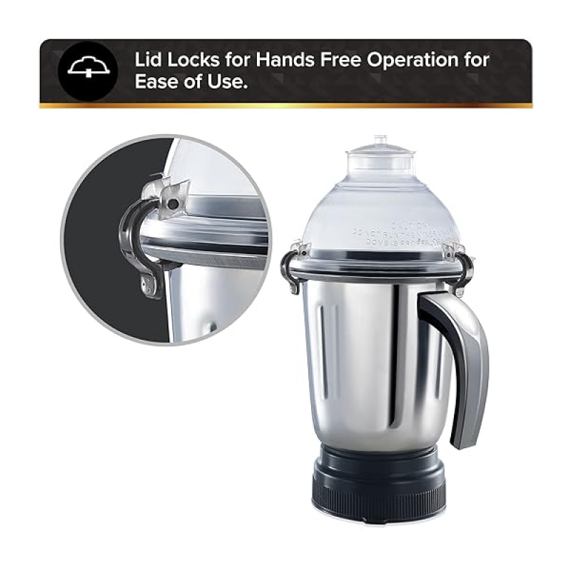 Usha Maximus Plus Mixer Grinder | 800 W | Black | MP800MX4