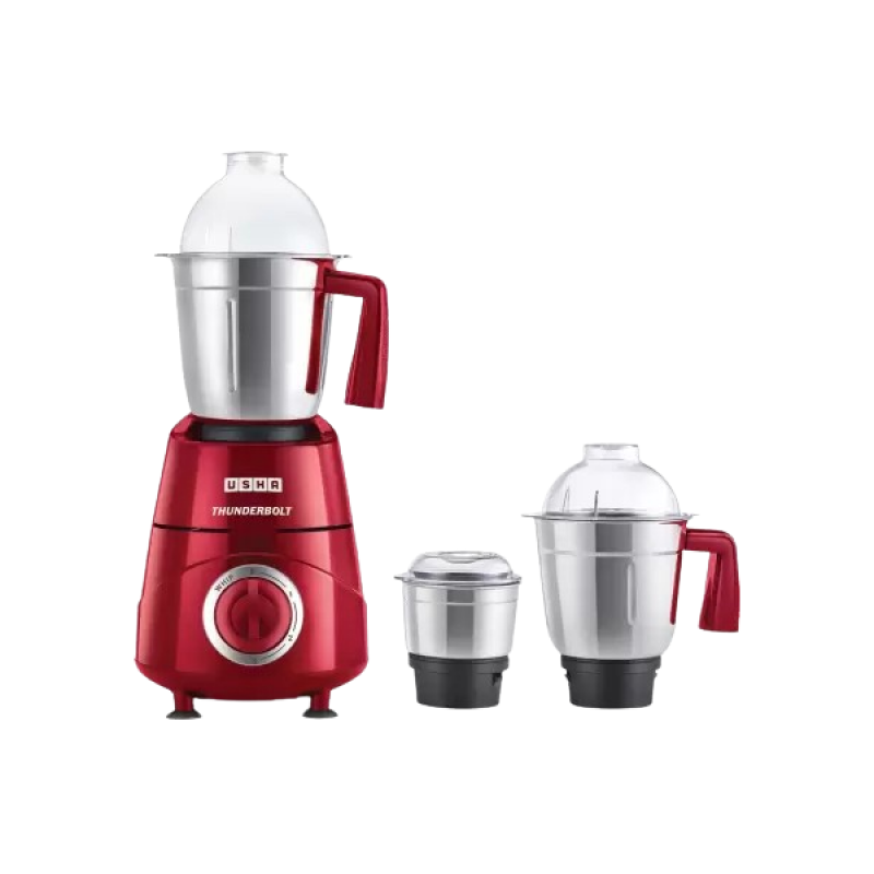 USHA TH800MX3 Thunderbolt Mixer Grinder | 3 jar | 800 W | Red USHA TH800MX3 Thunderbolt Mixer Grinder | 3 jar | 800 W | Red