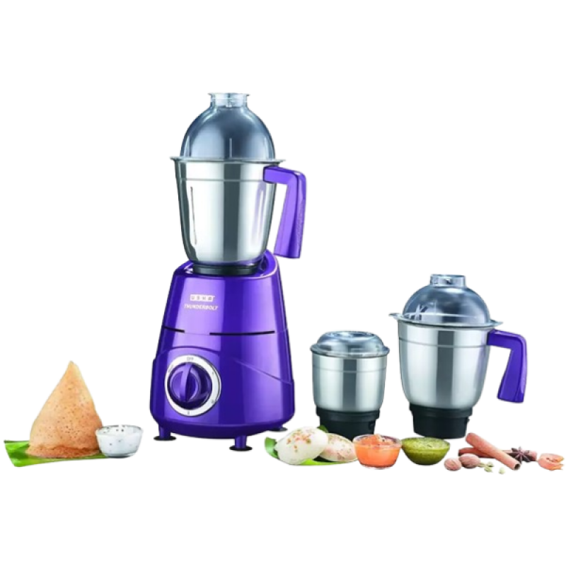 USHA Thunderbolt Mixer Grinder | 800 W | 3 Jars | Blue | TH800MX3 USHA Thunderbolt Mixer Grinder | 800 W | 3 Jars | Blue | TH800MX3