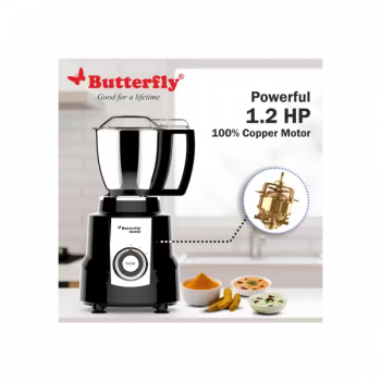 Butterfly Magnum 1.2 Hp Mixer Grinder | 3 Jar | 900 Watt | Black