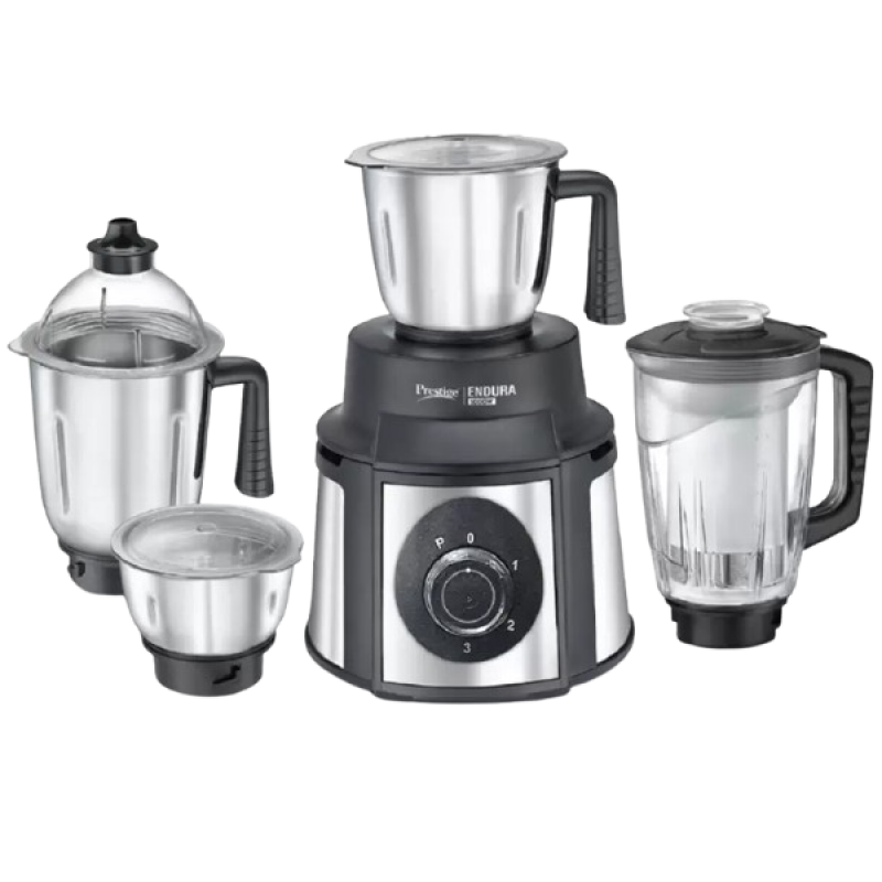 Prestige Endura Juicer Mixer Grinder | 1000 Watts | 4 Jars | Black & Silver Prestige Endura Juicer Mixer Grinder | 1000 Watts | 4 Jars | Black & Silver