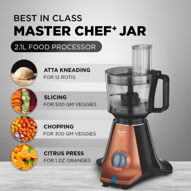 Preethi Zodiac Stardust Mixer Grinder | Super Extractor 750W Juicer | Copper , Black Preethi Zodiac Stardust Mixer Grinder | Super Extractor 750W Juicer | Copper , Black