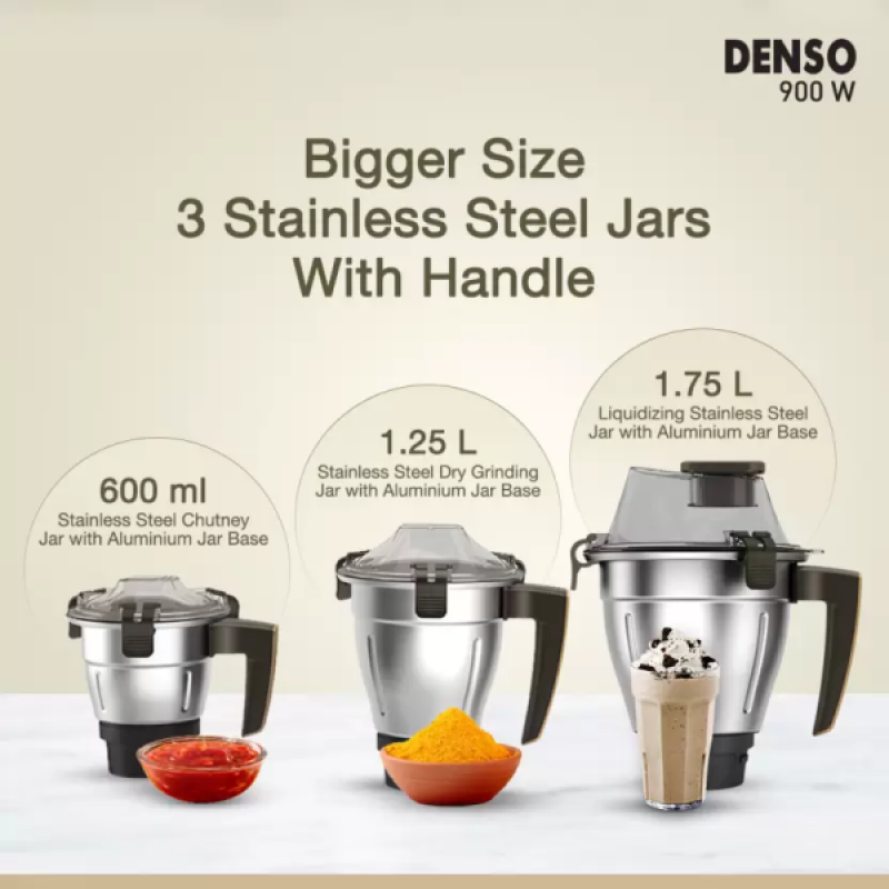 HAVELLS GHFMGEDK090 Denso 900 W Mixer Grinder | 3 Jars HAVELLS GHFMGEDK090 Denso 900 W Mixer Grinder | 3 Jars