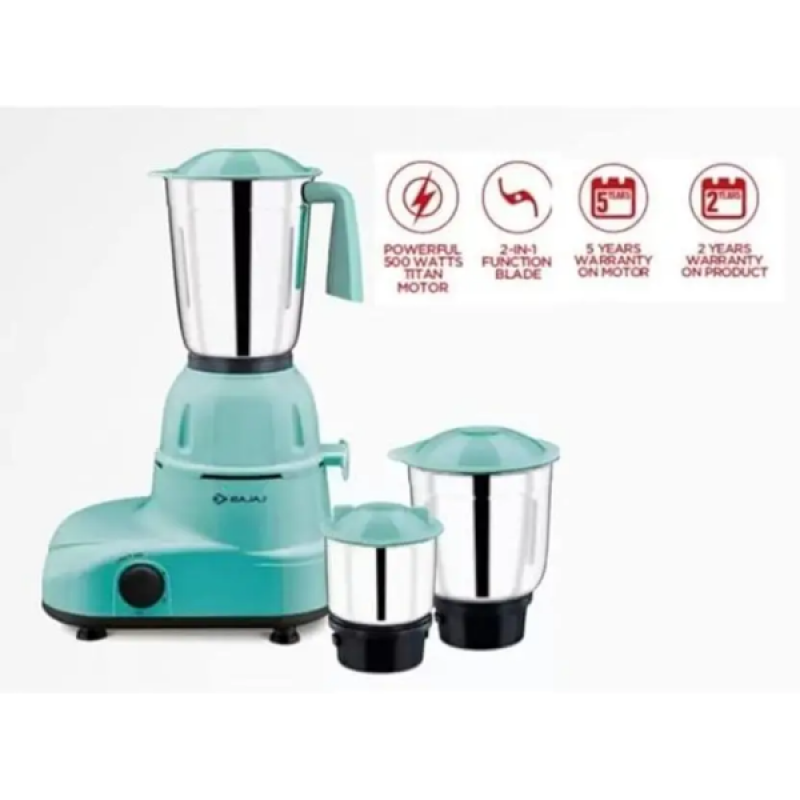 Bajaj Glory Neo Mixer Grinder | 500 W | 3 Jars Bajaj Glory Neo Mixer Grinder | 500 W | 3 Jars