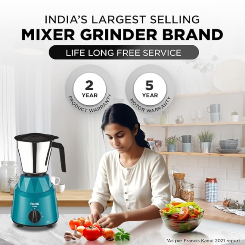 Preethi Prime Mixer Grinder | 3 Jars | 750 Watt I Green | MG-286 Preethi Prime Mixer Grinder | 3 Jars | 750 Watt I Green | MG-286